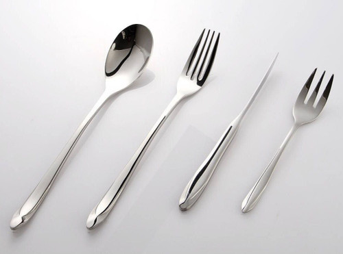 سرویس ۱۵۵ عددی قاشق و چنگال طرح گلازکو براق برند کایند ۳۰ نفره ضخامت ۴ میل استیل ضد زنگ