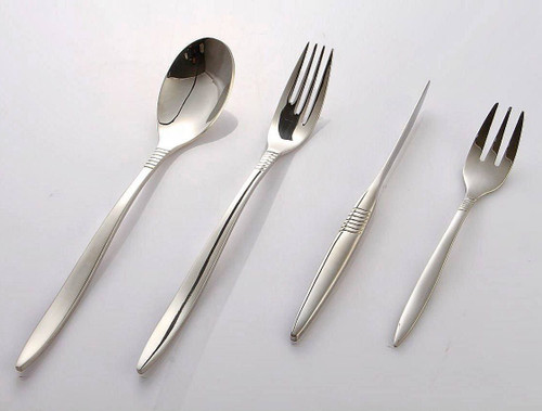 سرویس ۱۵۵ عددی قاشق و چنگال طرح سالسا براق برند کایند ۳۰ نفره ضخامت ۴ میل استیل ضد زنگ