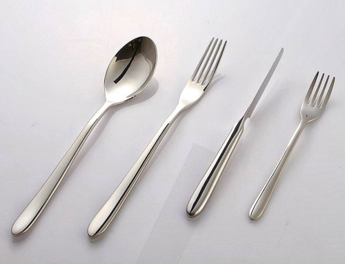 سرویس ۱۵۵ عددی قاشق و چنگال طرح کینگ براق برند کایند ۳۰ نفره ضخامت ۴ میل استیل ضد زنگ