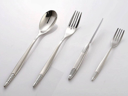 سرویس ۱۵۵ عددی قاشق و چنگال طرح هاوانا براق برند کایند ۳۰ نفره ضخامت ۴ میل استیل ضد زنگ