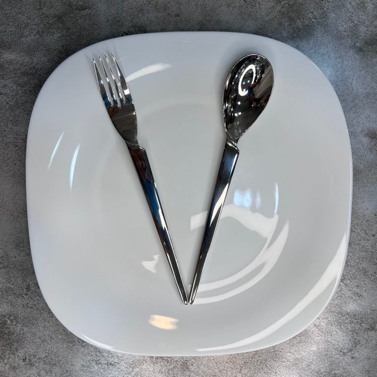 ست ۱۲ پارچه قاشق و چنگال استیل ضد زنگ هانوور کد ۴ براق