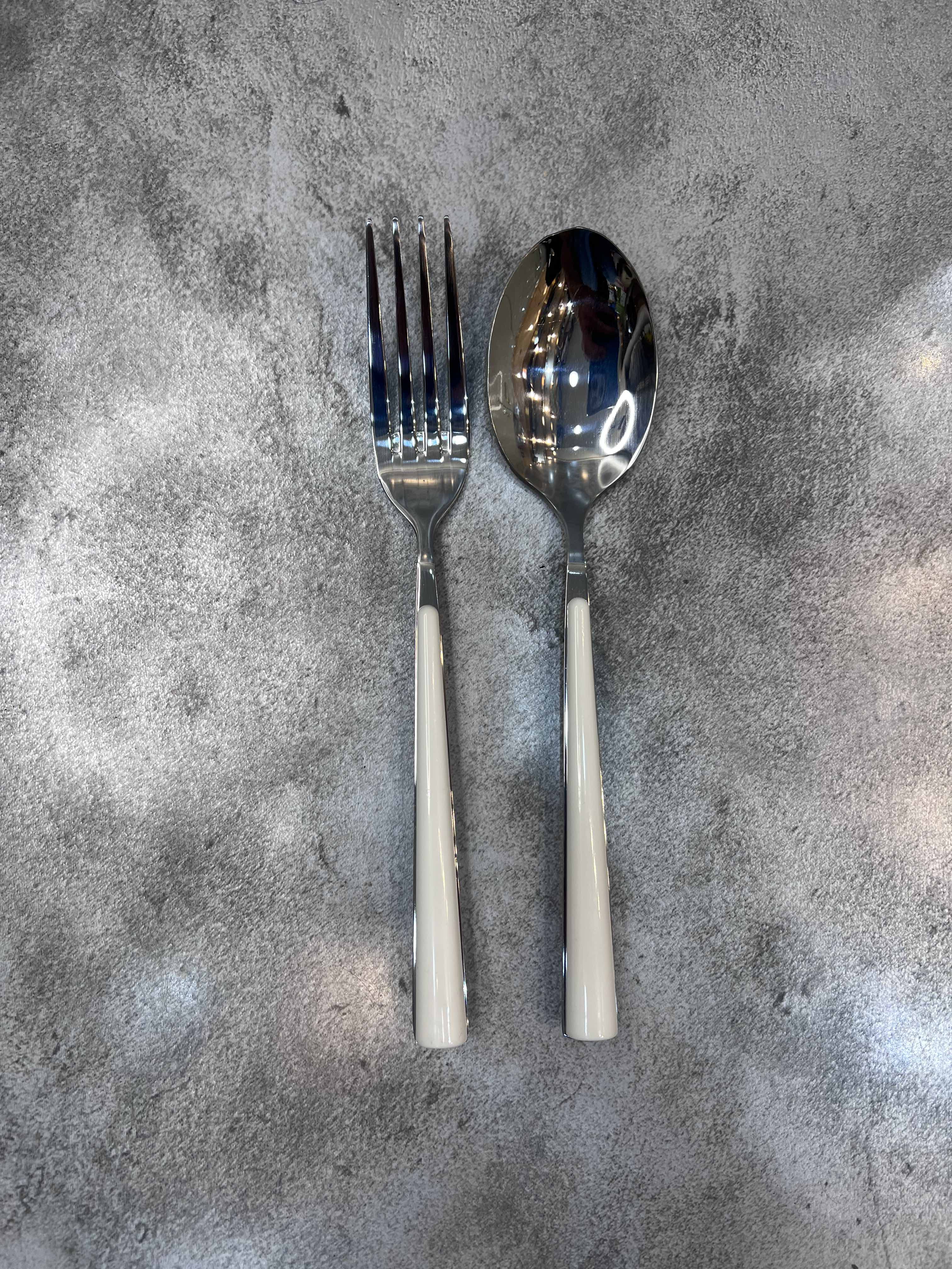 سرویس ۱۲ عددی قاشق و چنگال برند استارمکس رنگی (سفید)  استیل ضد زنگ
