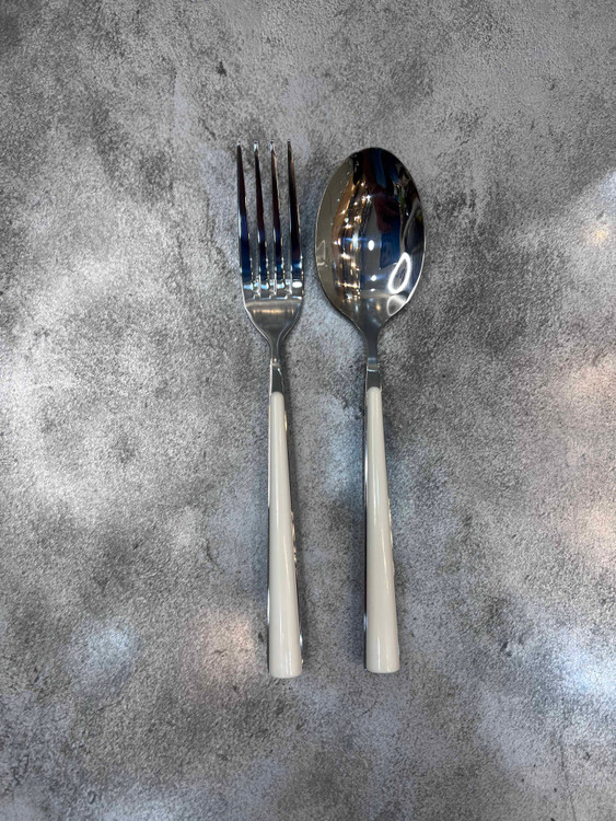 سرویس ۱۲ عددی قاشق و چنگال برند استارمکس رنگی (سفید) استیل ضد زنگ