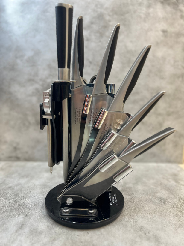 سرویس ۹ پارچه کارد آشپزخانه درجه یک کد A2 برند ام جی اس/MGS تیغه فولادی تیز