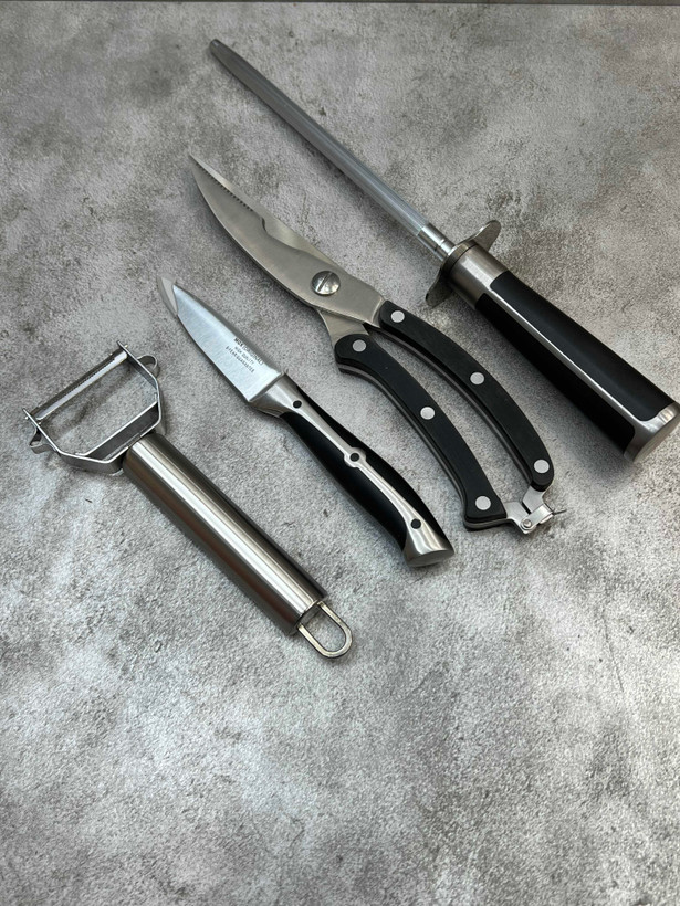 سرویس ۹ پارچه کارد آشپزخانه درجه یک کد A2 برند ام جی اس/MGS تیغه فولادی تیز