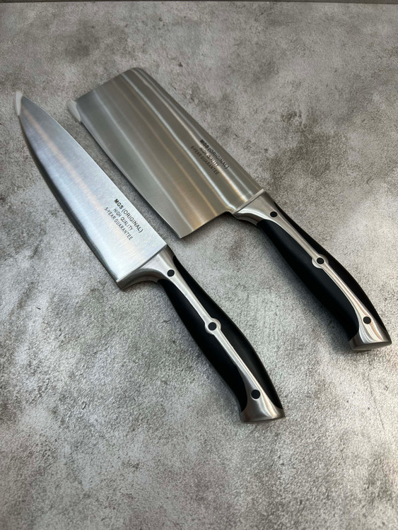 سرویس ۹ پارچه کارد آشپزخانه درجه یک کد A2 برند ام جی اس/MGS تیغه فولادی تیز