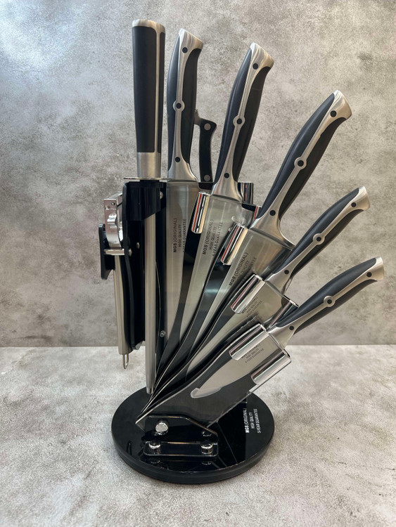 سرویس ۹ پارچه کارد آشپزخانه درجه یک کد A2 برند ام جی اس/MGS تیغه فولادی تیز