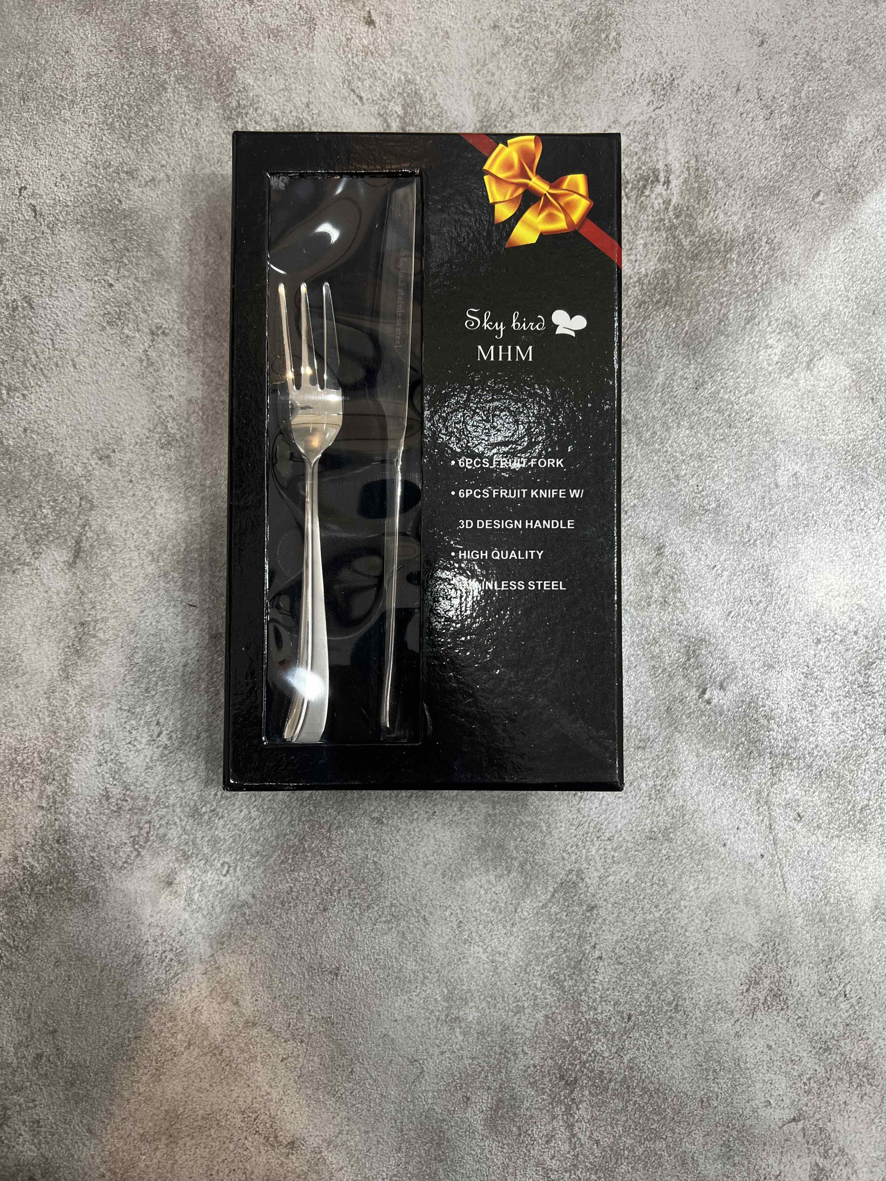 سرویس ۱۲ عددی کارد و چنگال طرح نیوسمپل برند Bird تیغه ۳ بعدی استیل