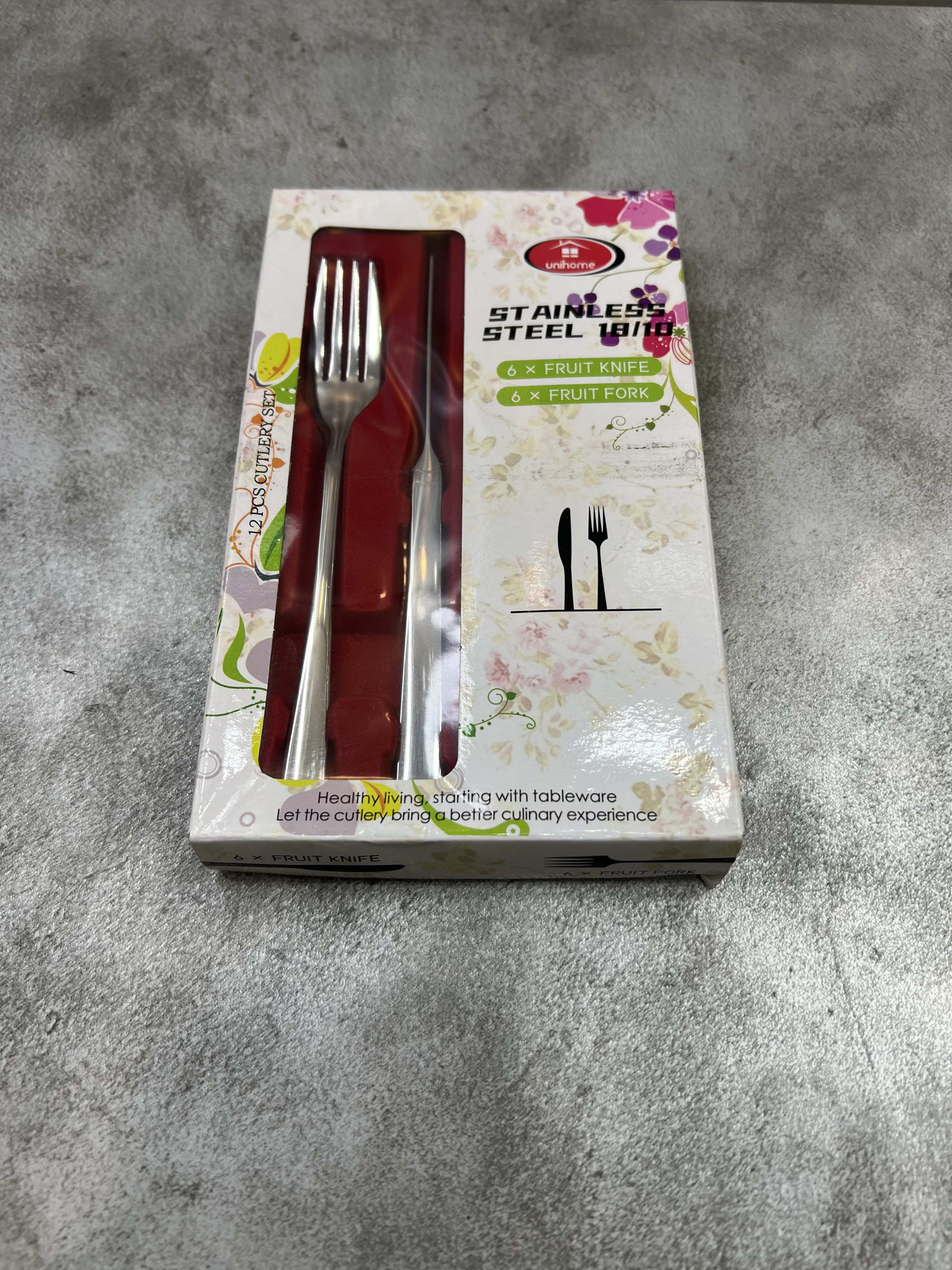 سرویس ۱۲ عددی کارد و چنگال طرح شیکاگو برند یونی هوم تیغه ۳ بعدی استیل