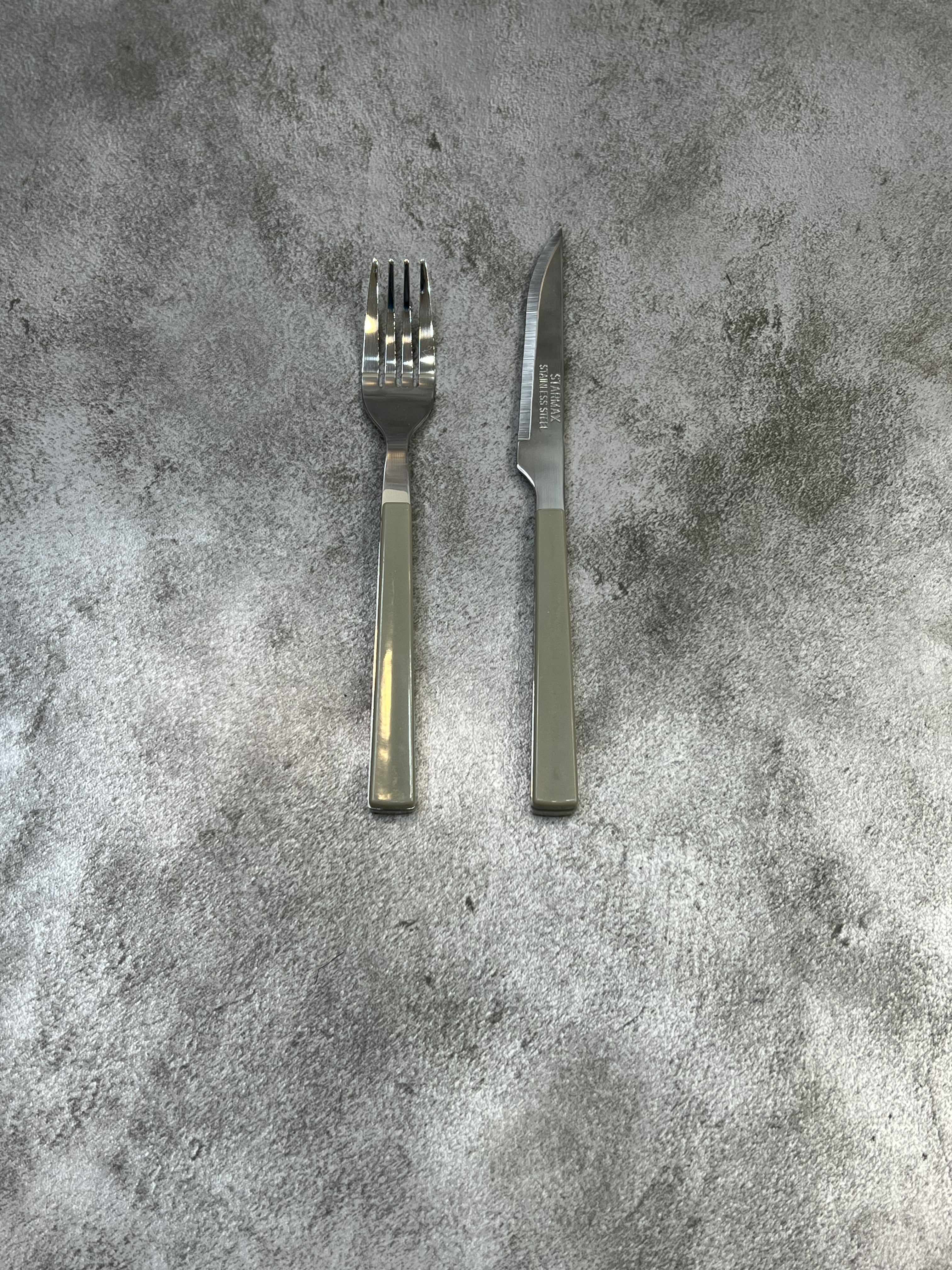 سرویس ۱۲ پارچه کارد و چنگال میوه خوری استارمکس کد ۲۲۰۵ - رنگ زیتونی