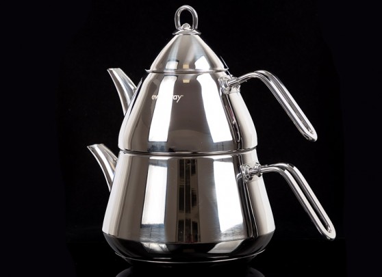 کتری قوری تمام استیل ترک برند اویم سارای کد ۱۱۹۸ استیل ضد زنگ براق