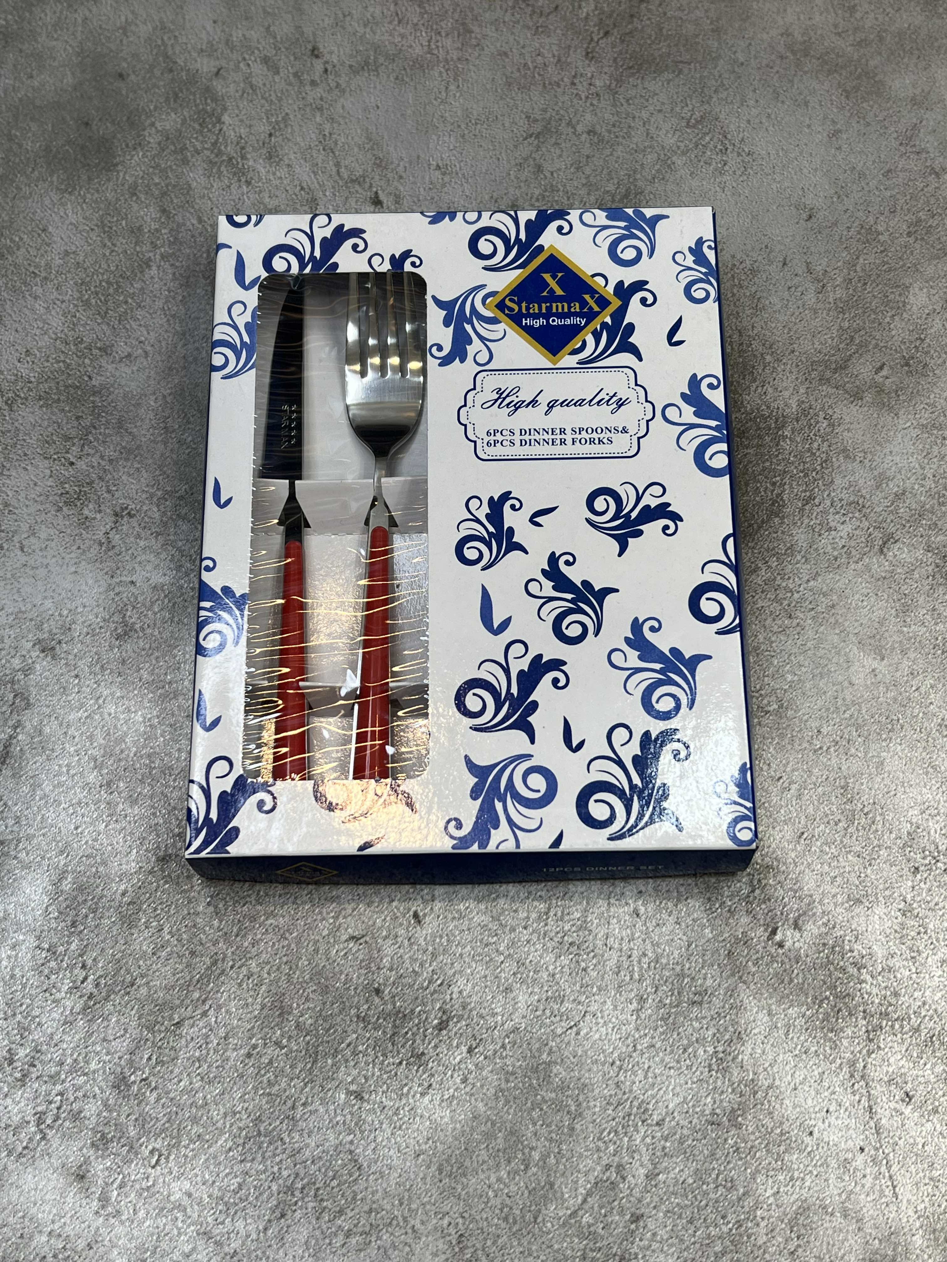 سرویس ۱۲ پارچه کارد و چنگال میوه خوری استارمکس - قرمز