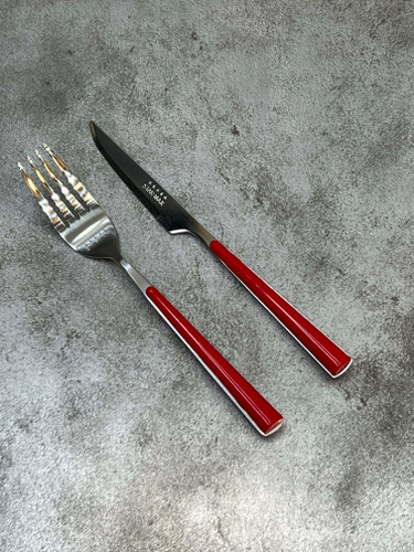 سرویس ۱۲ پارچه کارد و چنگال میوه خوری استارمکس - قرمز