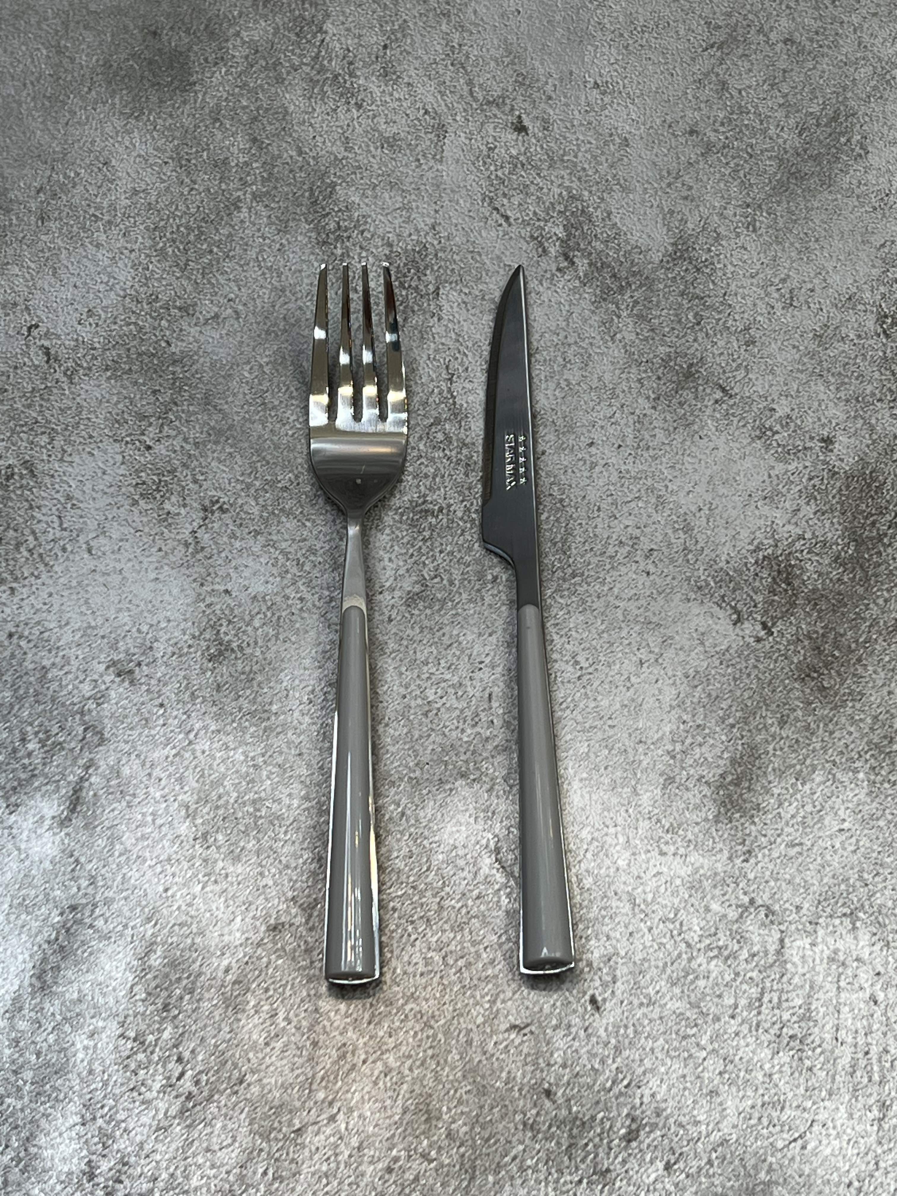 سرویس ۱۲ پارچه کارد و چنگال میوه خوری استارمکس - طوسی