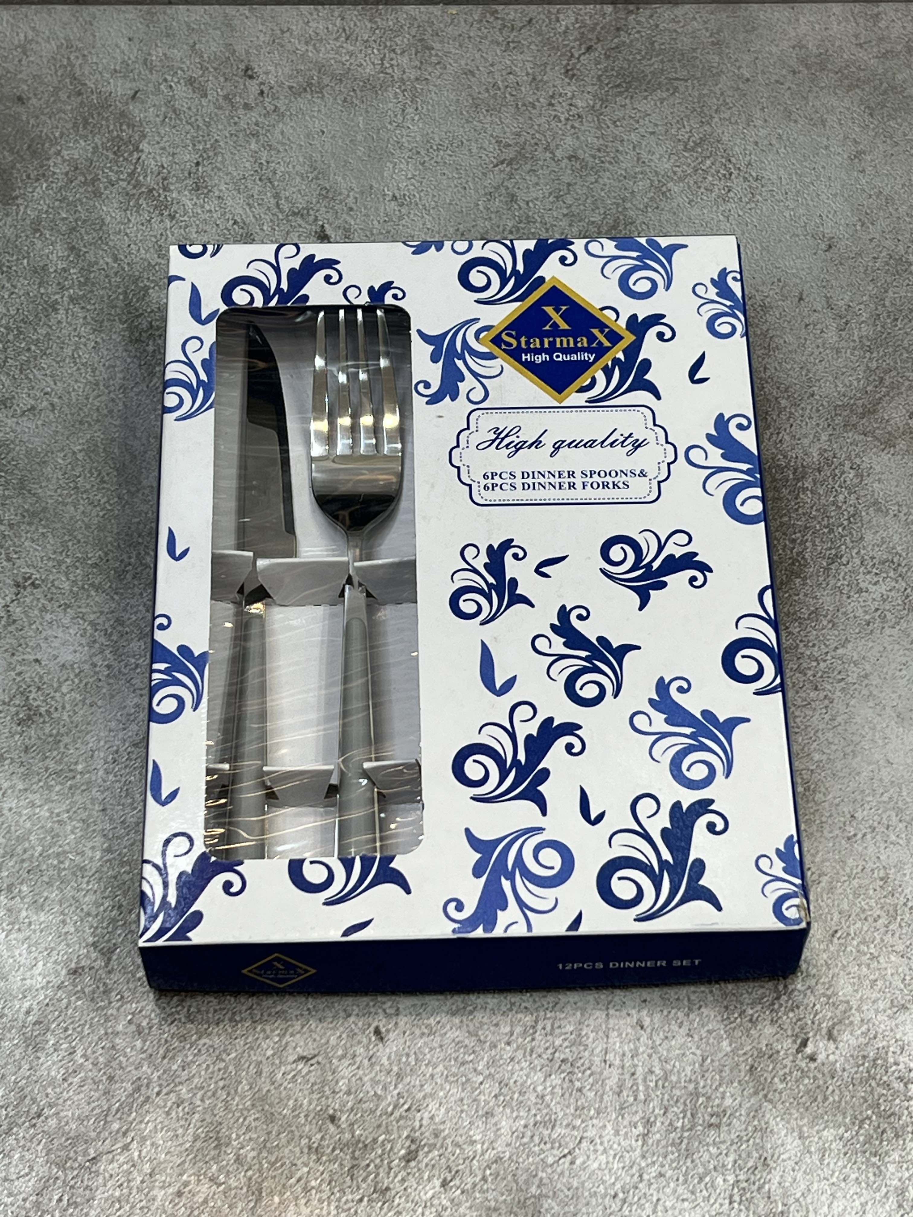 سرویس ۱۲ پارچه کارد و چنگال میوه خوری استارمکس - طوسی