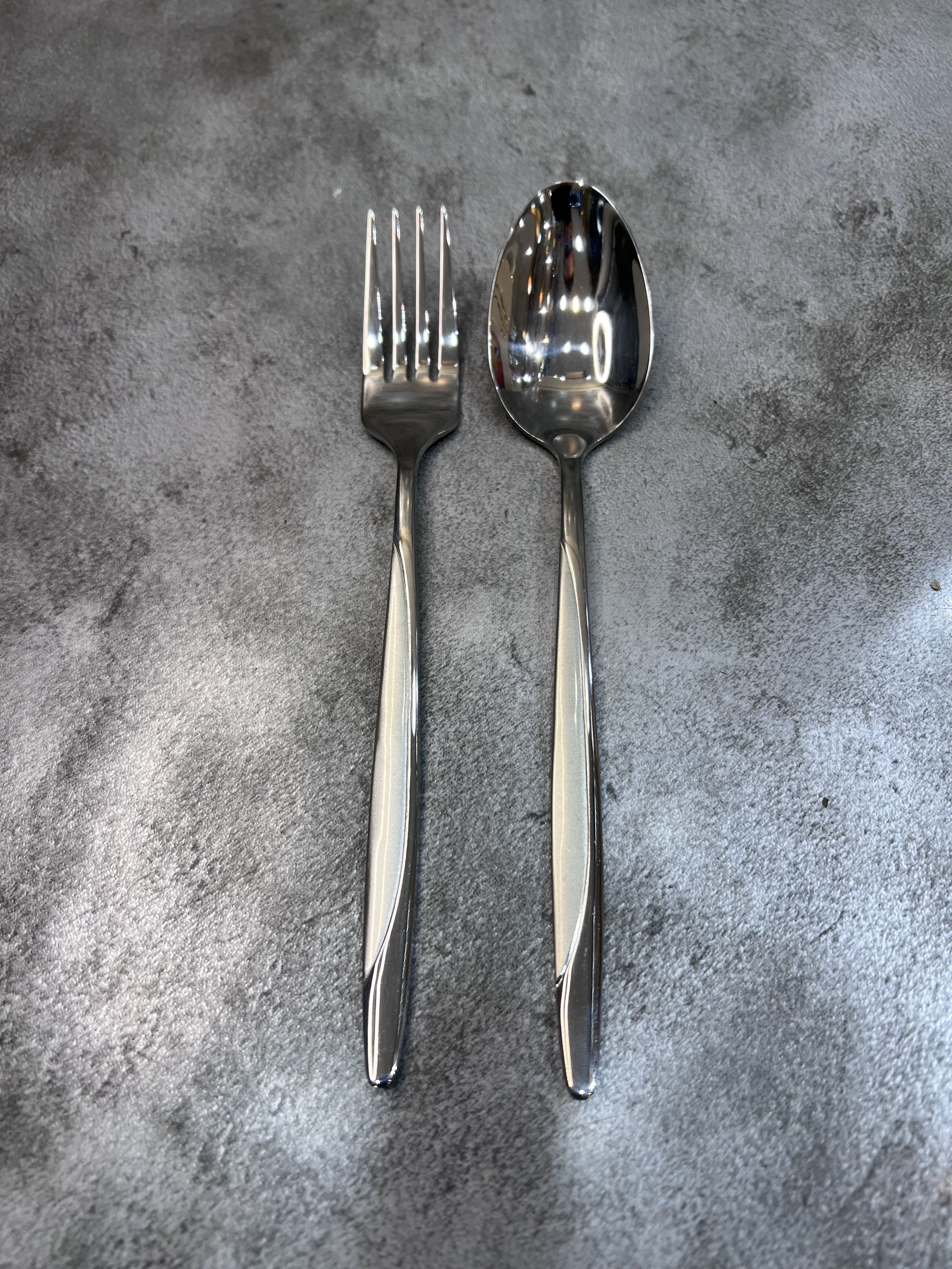 سرویس ۱۲ عددی قاشق و چنگال ضخیم برند Bird مدل میامی استیل ضد زنگ ضخامت ۴ میل