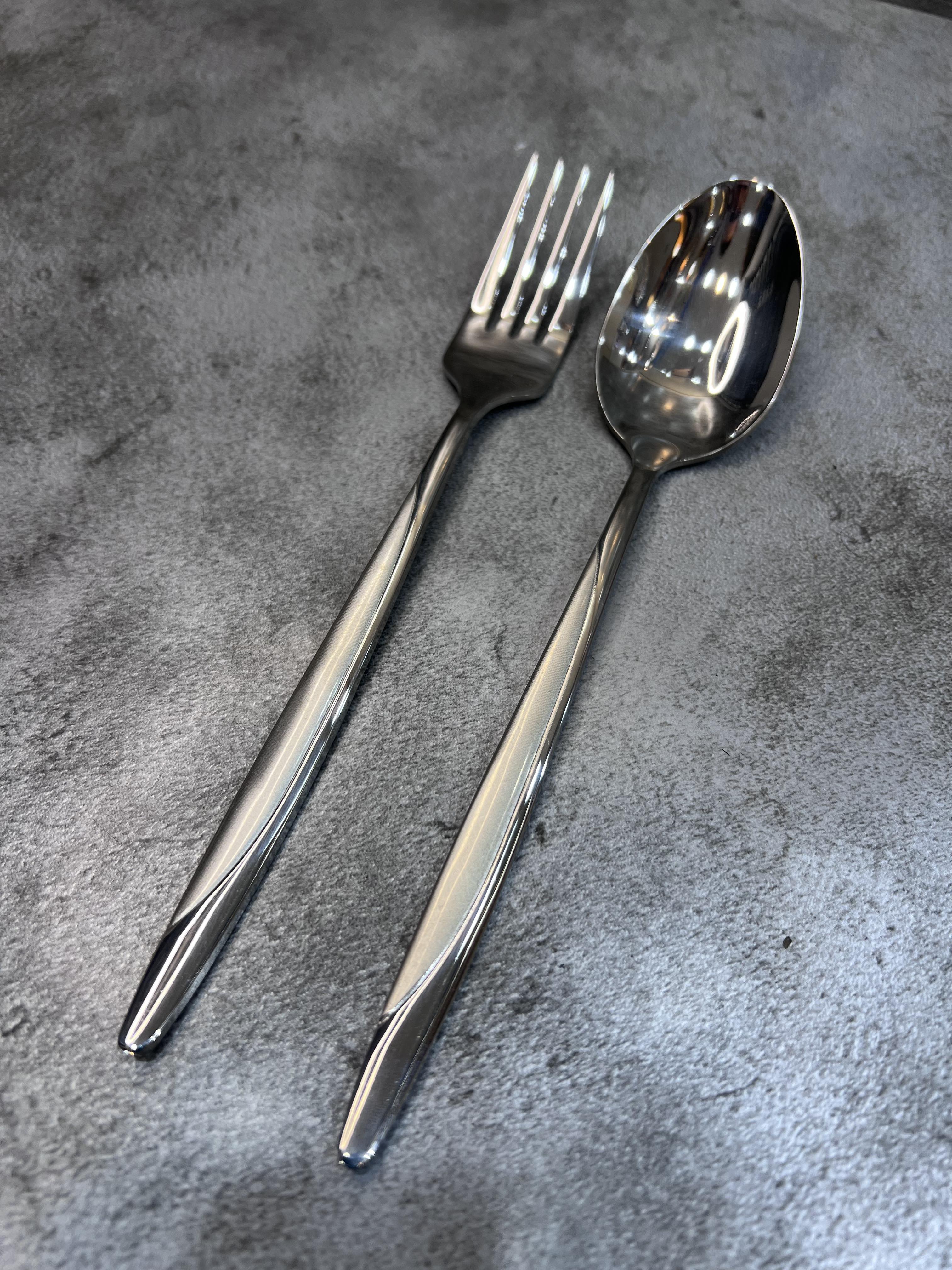 سرویس ۱۲ عددی قاشق و چنگال ضخیم برند Bird مدل میامی استیل ضد زنگ ضخامت ۴ میل