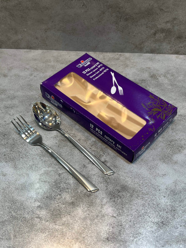 ست ۱۲ عددی قاشق و چنگال یونیک جرمنی جعبه بنفش - مدل ناخنی