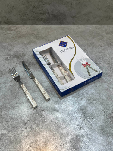 کارد و چنگال میوه خوری استارمکس مدل کلاسیک - سنگی کرم