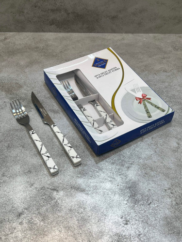 کارد و چنگال میوه خوری استارمکس مدل کلاسیک - طرح سنگ سفید