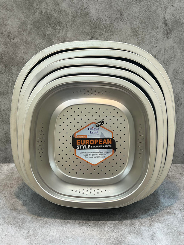 سرویس ۱۰ عددی آبکش و لگن مربع ضخیم یونیک لند قالب اروپایی
